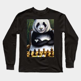 Panda Plays Chess Long Sleeve T-Shirt